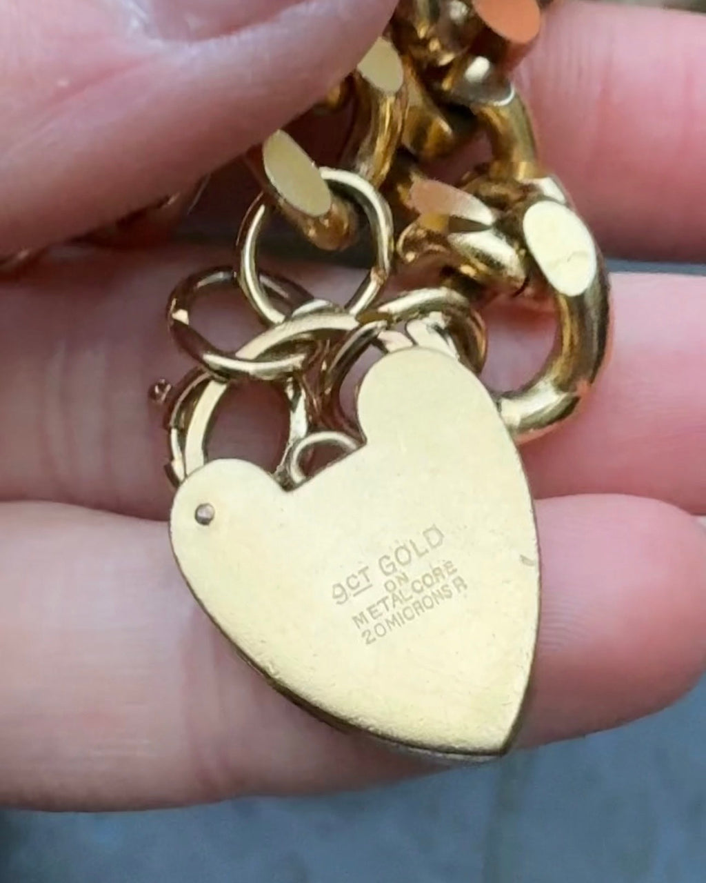 Vintage 9ct Rolled Gold Curb Padlock Bracelet
