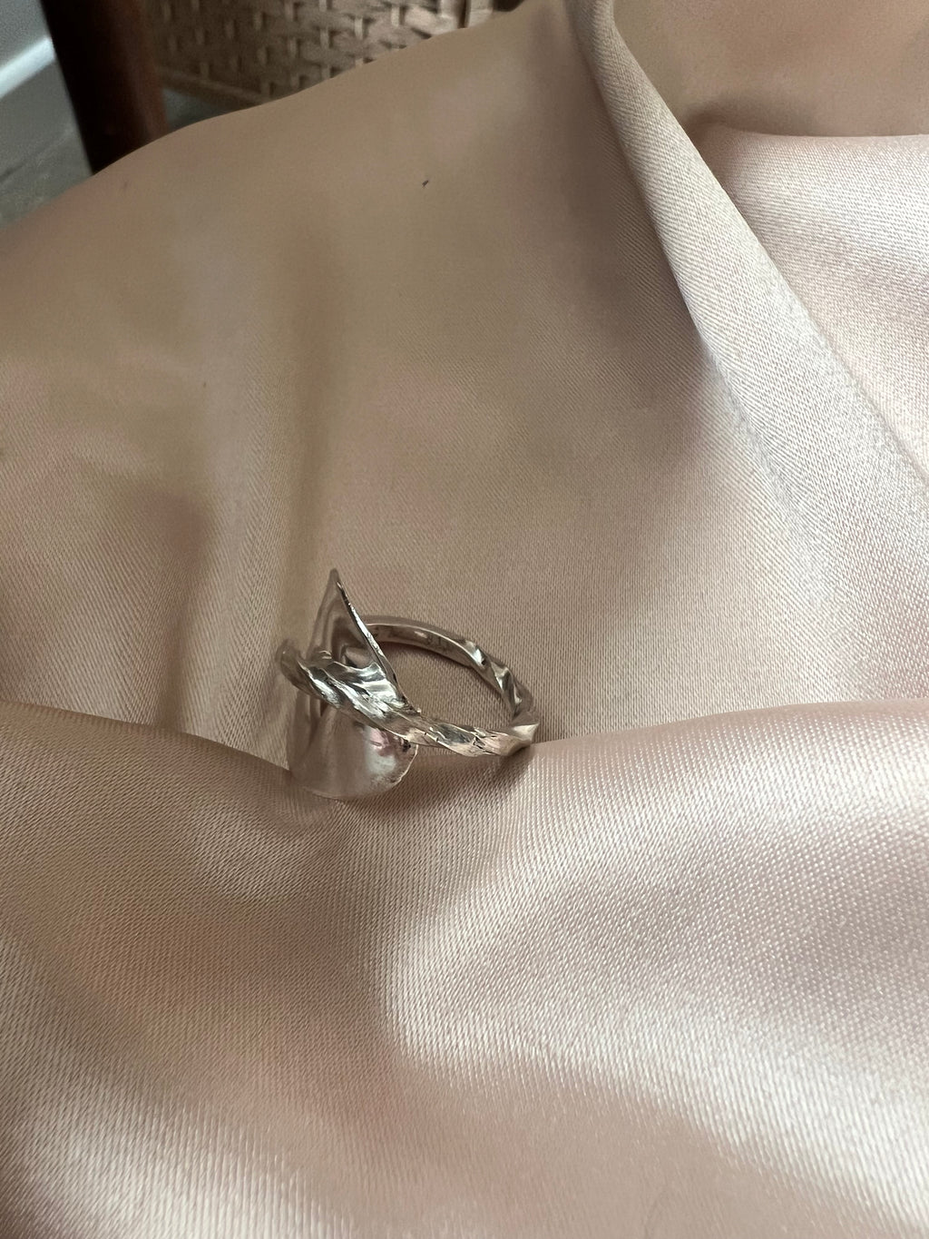 Vintage 800 Silver Twist Spoon Ring
