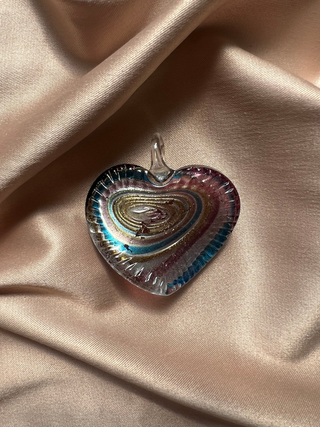 Glass Twist Heart Pendant