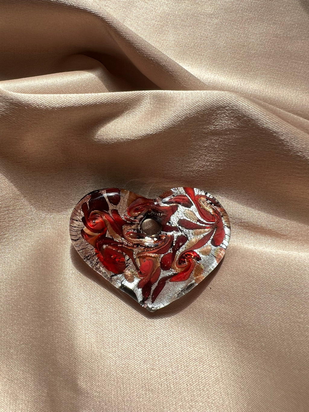 Glass Twist Heart Pendant