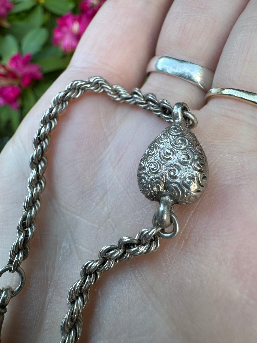 Antique Victorian Silver Albertina Watch Chain Bracelet