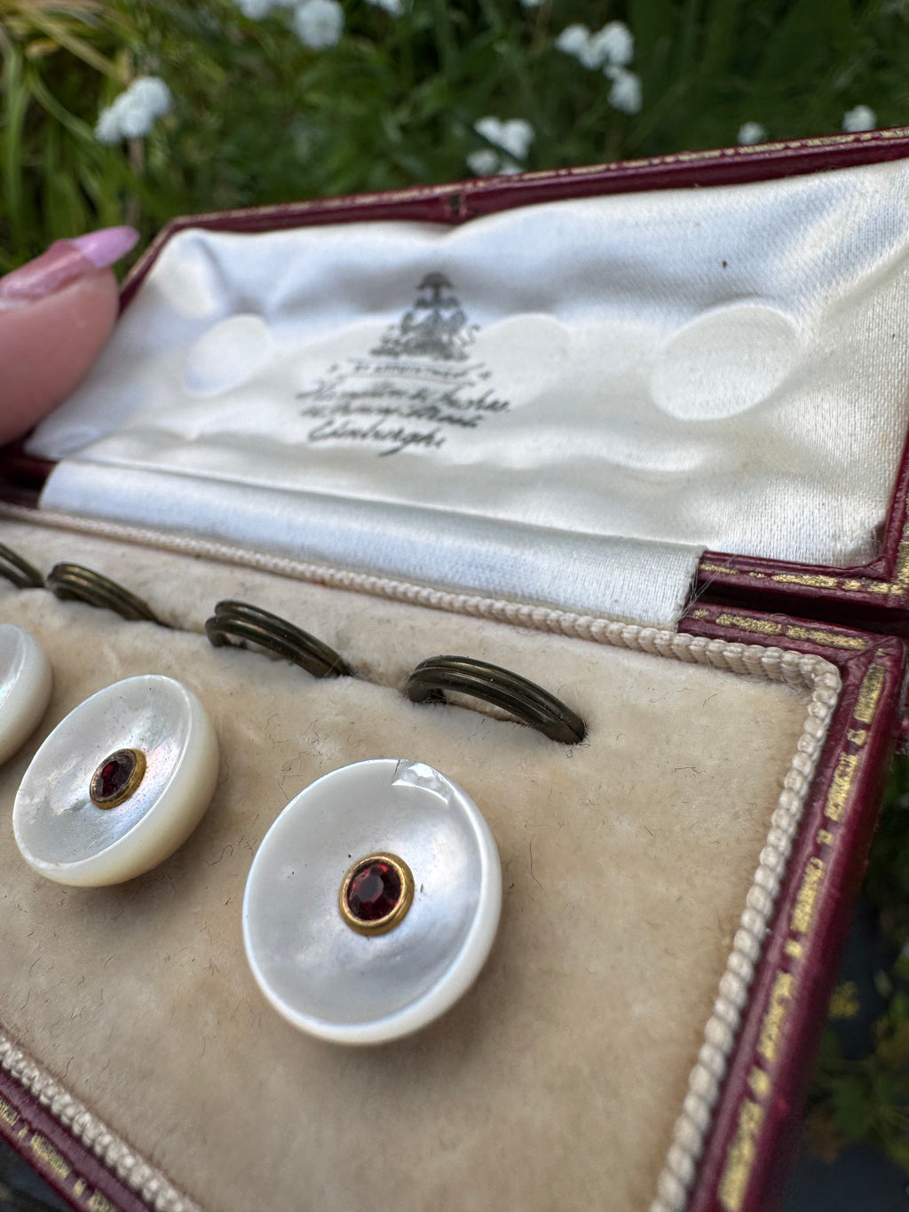Vintage Mother of Pearl Gem Set of Four Buttons