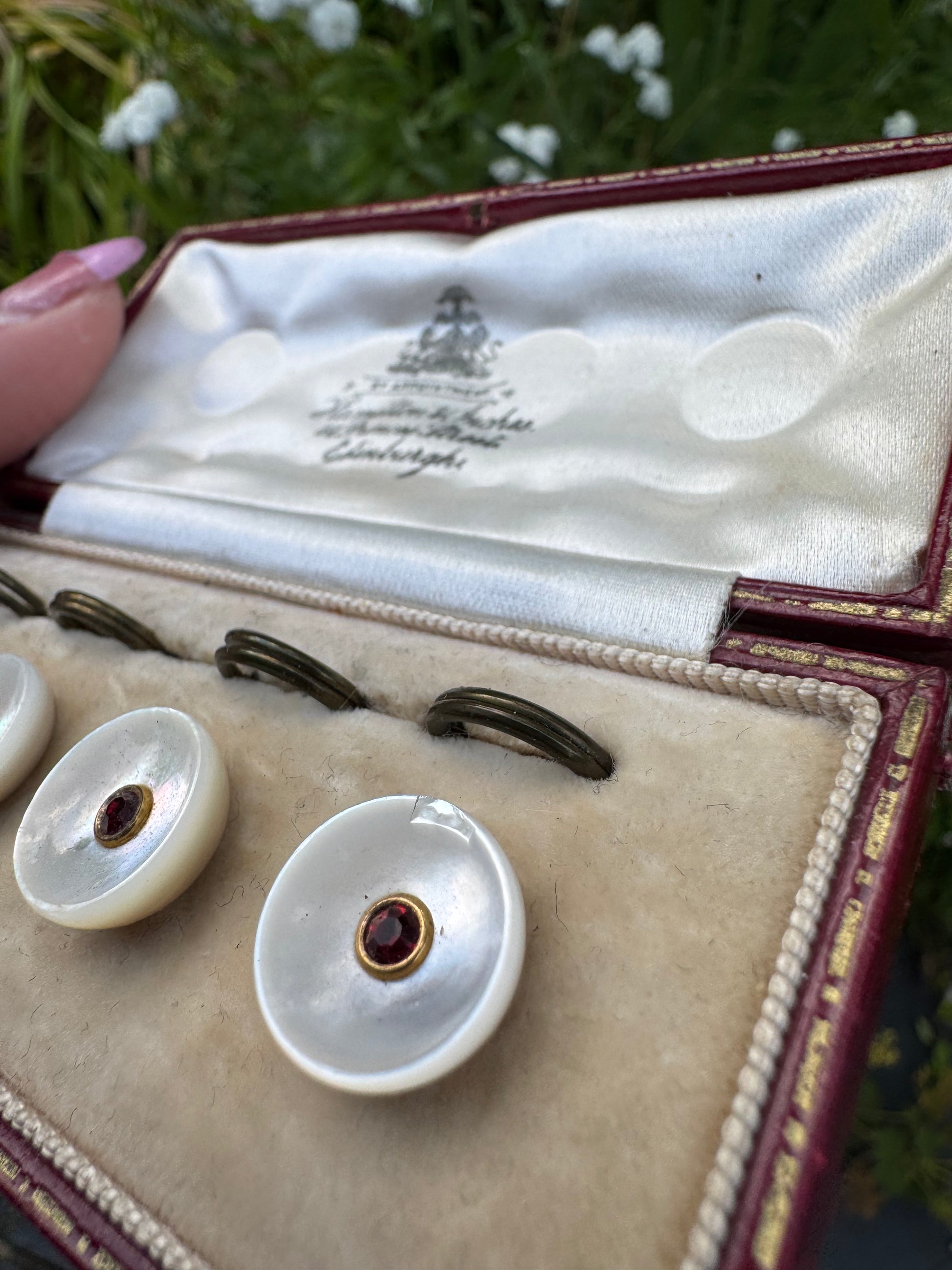 Vintage Mother of Pearl Gem Set of Four Buttons